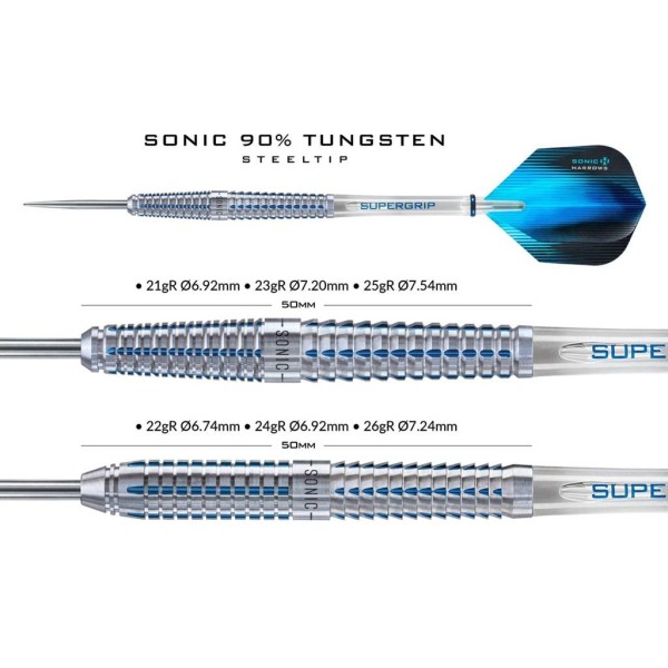 Дротики для дартсу Harrows SONIC 90% Steeltip