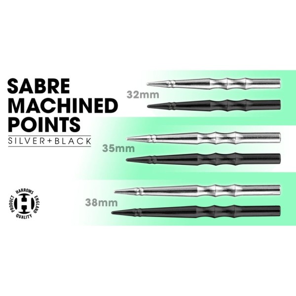 Наконечники для дротиків Harrows SABER MACHINED чорні