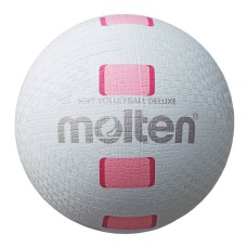 Волейбольний м’яч Molten S2Y1550-WP Soft Volleyball Deluxe гумовий біло-рожевий