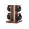 Стійка з гантелями 2-8кг NOHRD SwingBell Tower Classic Walnut, шкіра