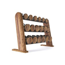 Гантельний ряд зі стійкою NOHRD Dumbbells Classic Walnut