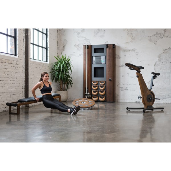 Складана лавка NOHRD TriaTrainer Exercise Bench Classic Walnut, шкіра