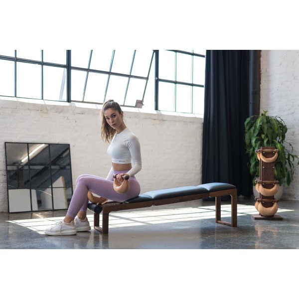 Складана лавка NOHRD TriaTrainer Exercise Bench Classic Walnut, шкіра