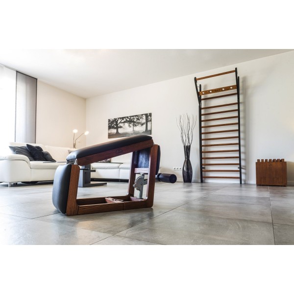 Складана лавка NOHRD TriaTrainer Exercise Bench Classic Walnut, шкіра