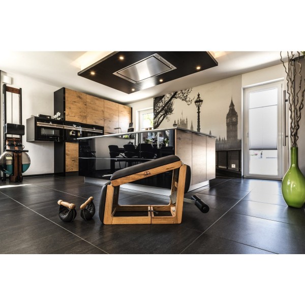 Складана лавка NOHRD TriaTrainer Exercise Bench Classic Walnut, шкіра