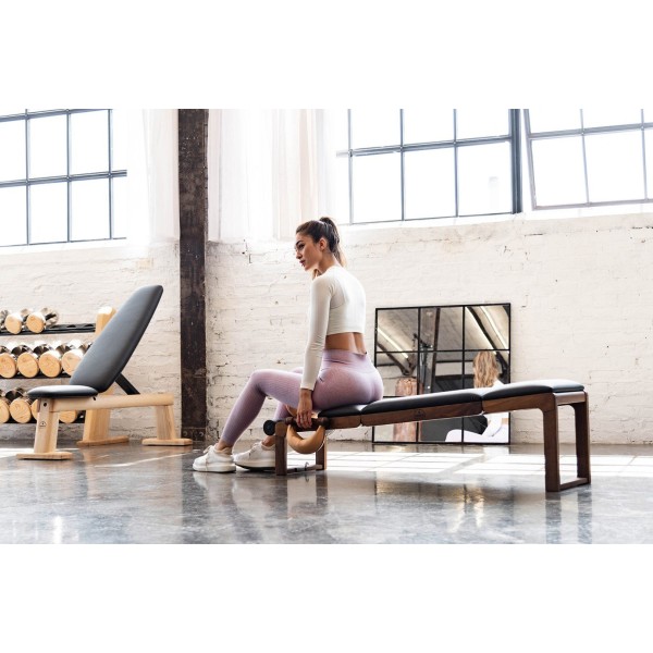 Складана лавка NOHRD TriaTrainer Exercise Bench Classic Walnut, шкіра