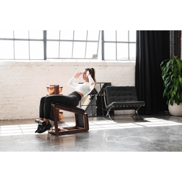 Складана лавка NOHRD TriaTrainer Exercise Bench Classic Walnut, шкіра