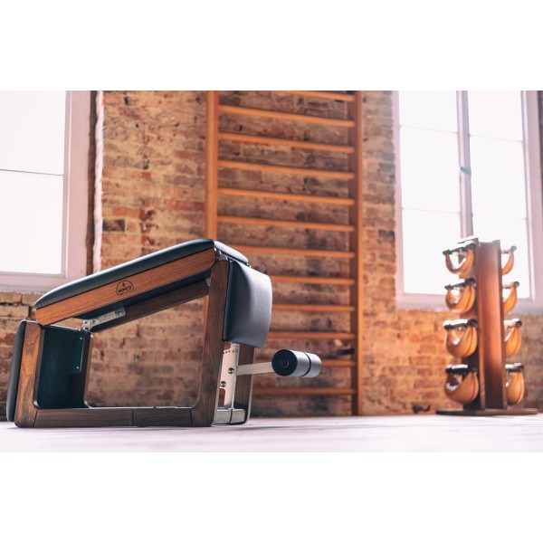 Складана лавка NOHRD TriaTrainer Exercise Bench Classic Walnut, шкіра