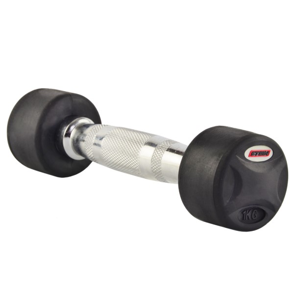 Гантель обгумована з фіксованою вагою Stein, 1кг