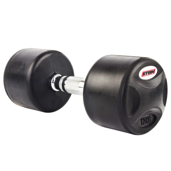 Гантель обгумована з фіксованою вагою Stein, 12кг