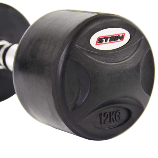 Гантель обгумована з фіксованою вагою Stein, 12кг