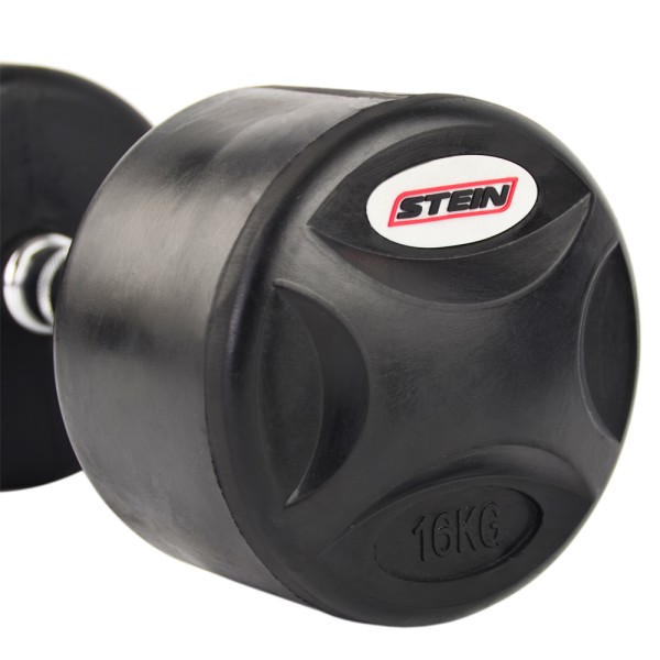 Гантель обгумована з фіксованою вагою Stein, 16кг