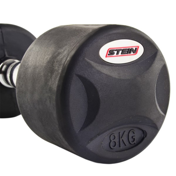 Гантель обгумована з фіксованою вагою Stein, 8кг