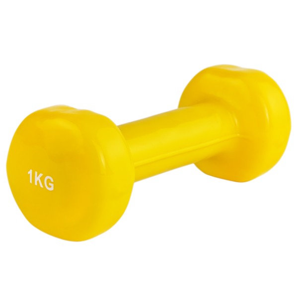 Гантель вінілова Stein 1кг, жовта