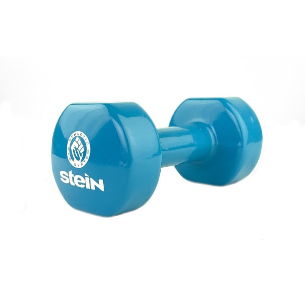 Гантель вінілова Stein 8кг, блакитна