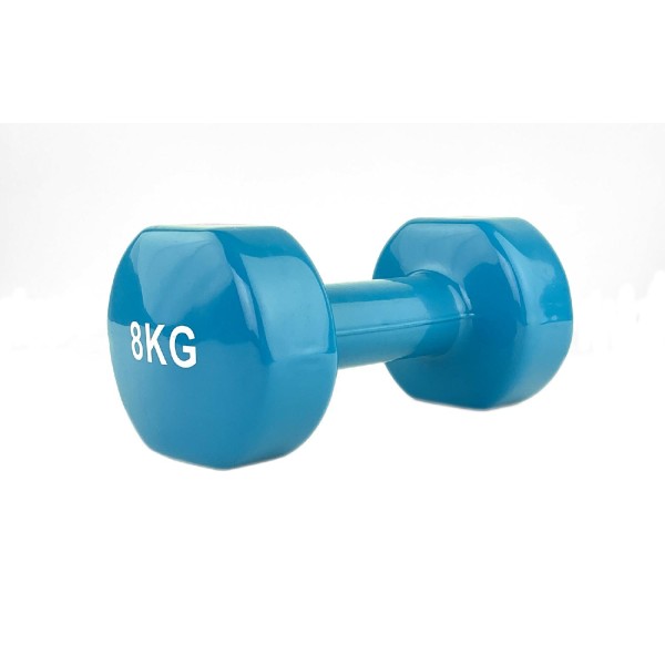 Гантель вінілова Stein 8кг, блакитна