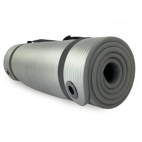 Килимок для фітнесу з отворами Stein NBR 183×61×1 см, сірий