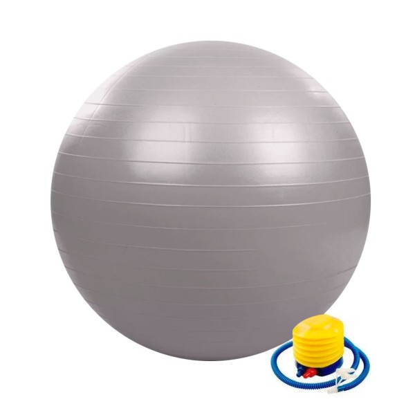 Фітбол Stein 75 см з насосом, сірий