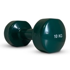 Гантель вінілова Stein 10кг, темно-зелена