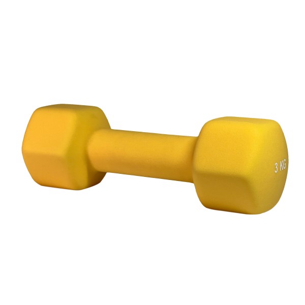 Гантель неопренова шестигранна Stein 3кг, жовта