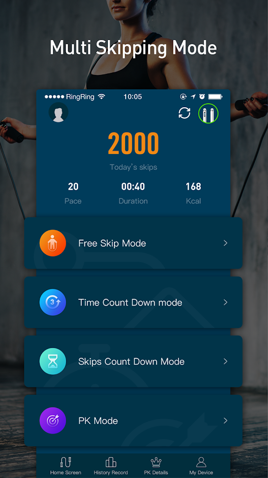 Регулювання довжини смарт скакалки inSPORTline Jumpsmart