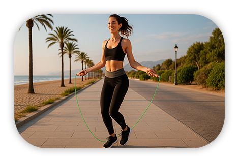 Дерев’яні ергономічні ручки скакалки inSPORTline Jumpwood