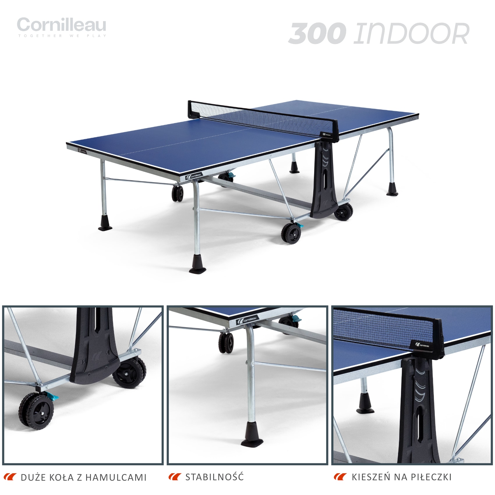 Колеса з гальмами Cornilleau 300 Indoor
