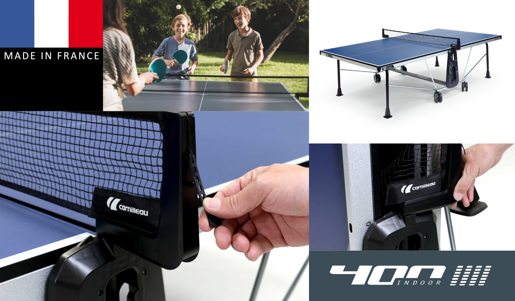 Колеса з гальмами та захист кутів Cornilleau 400 Indoor