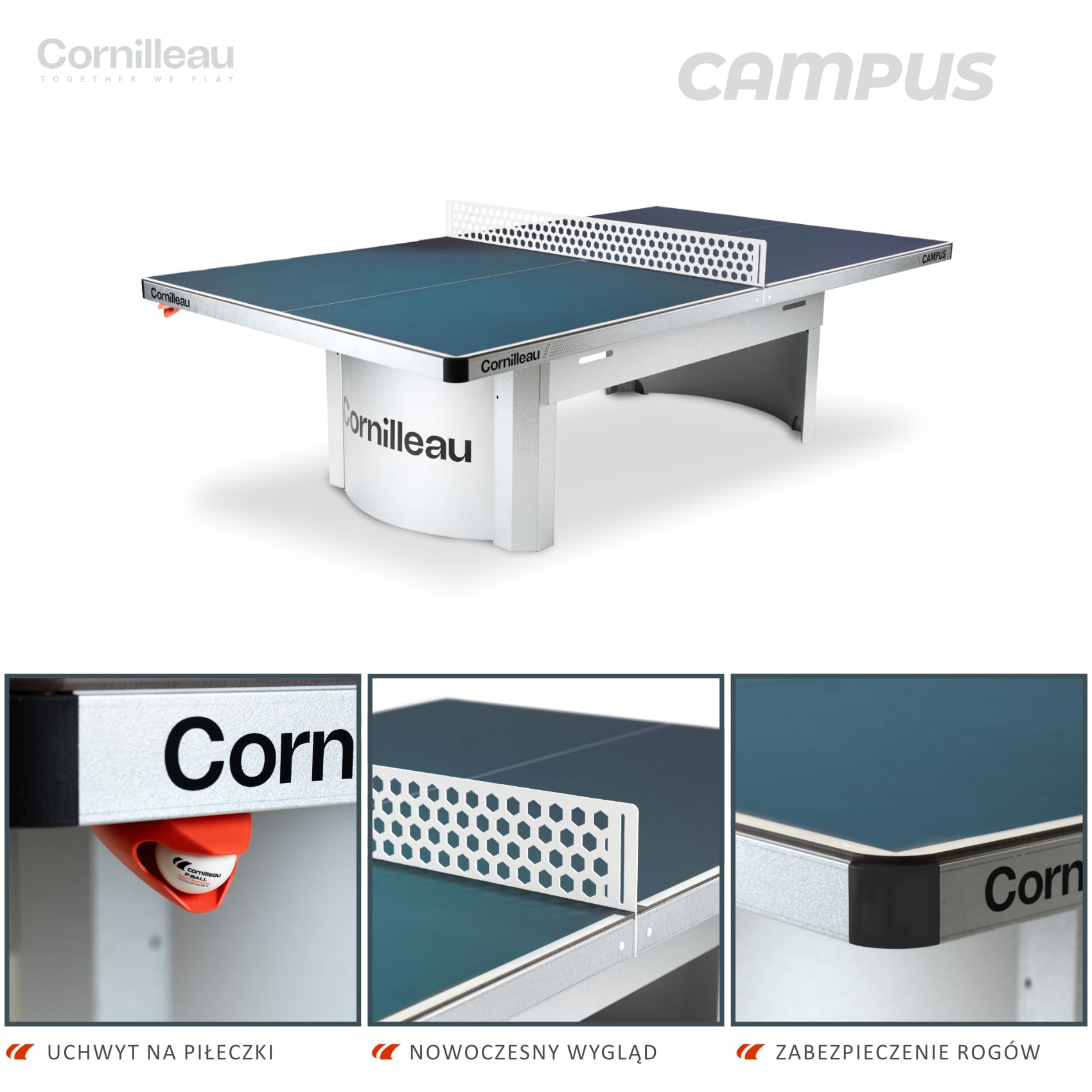 Конструкція столу Cornilleau Campus 510M Outdoor