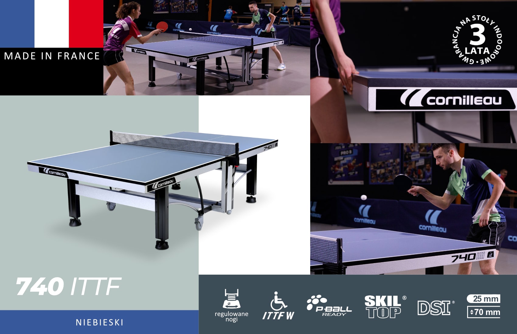 Стіл для настільного тенісу Cornilleau 740 ITTF