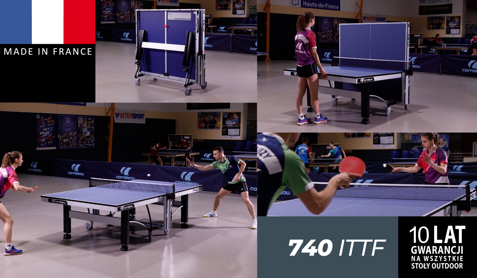 Колеса з гальмами та конструкція Cornilleau 740 ITTF