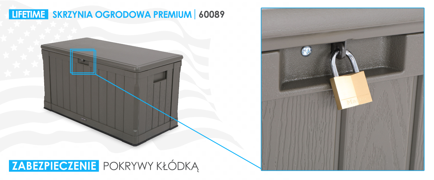 Міцна конструкція садової скрині Lifetime