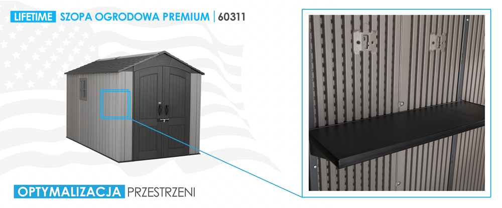 Полиці та організація простору в сараї Lifetime