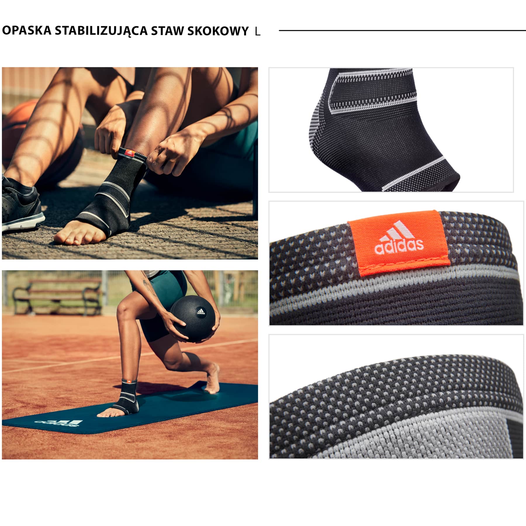 Еластична опора Adidas на щиколотку розмір L