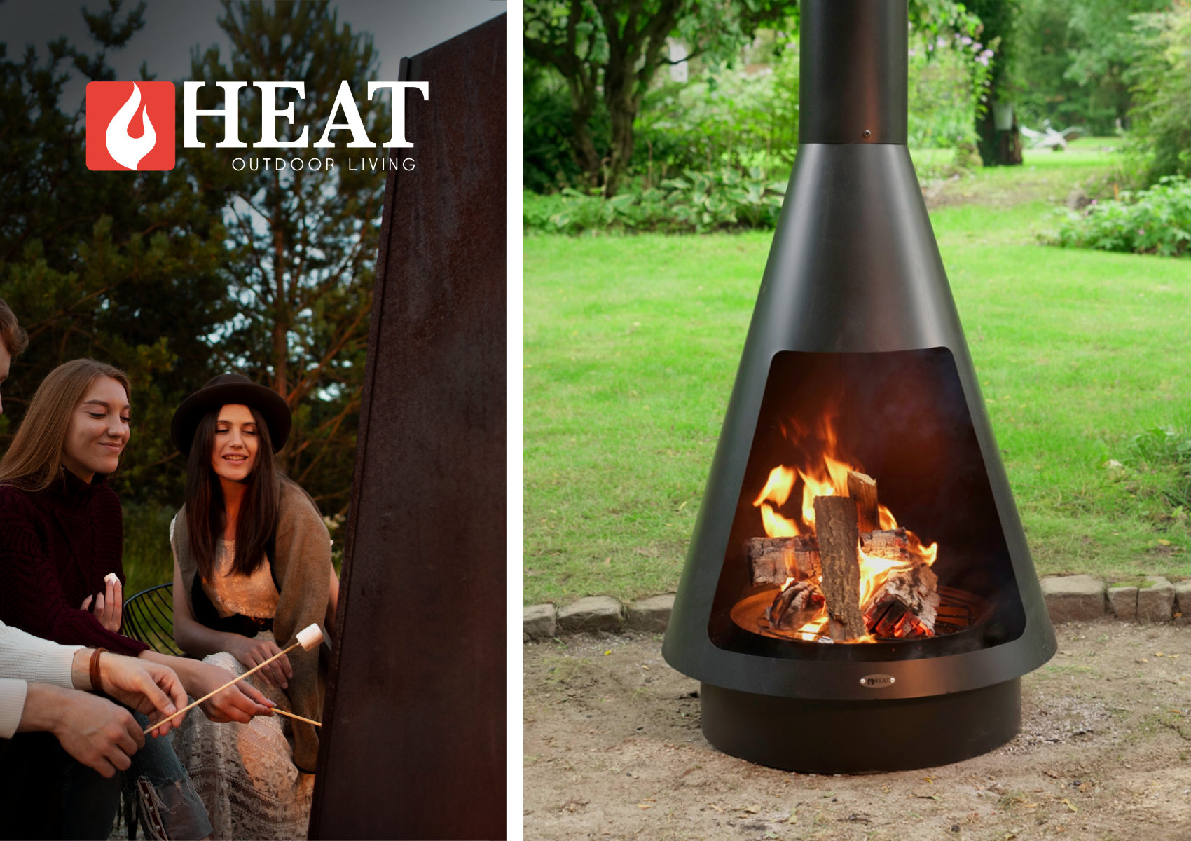 Садовий камін HEAT Outdoor Living La Luz у саду