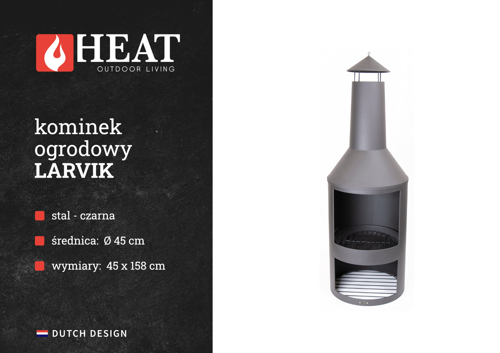 Конструкція садового каміна HEAT Outdoor Living Larvik