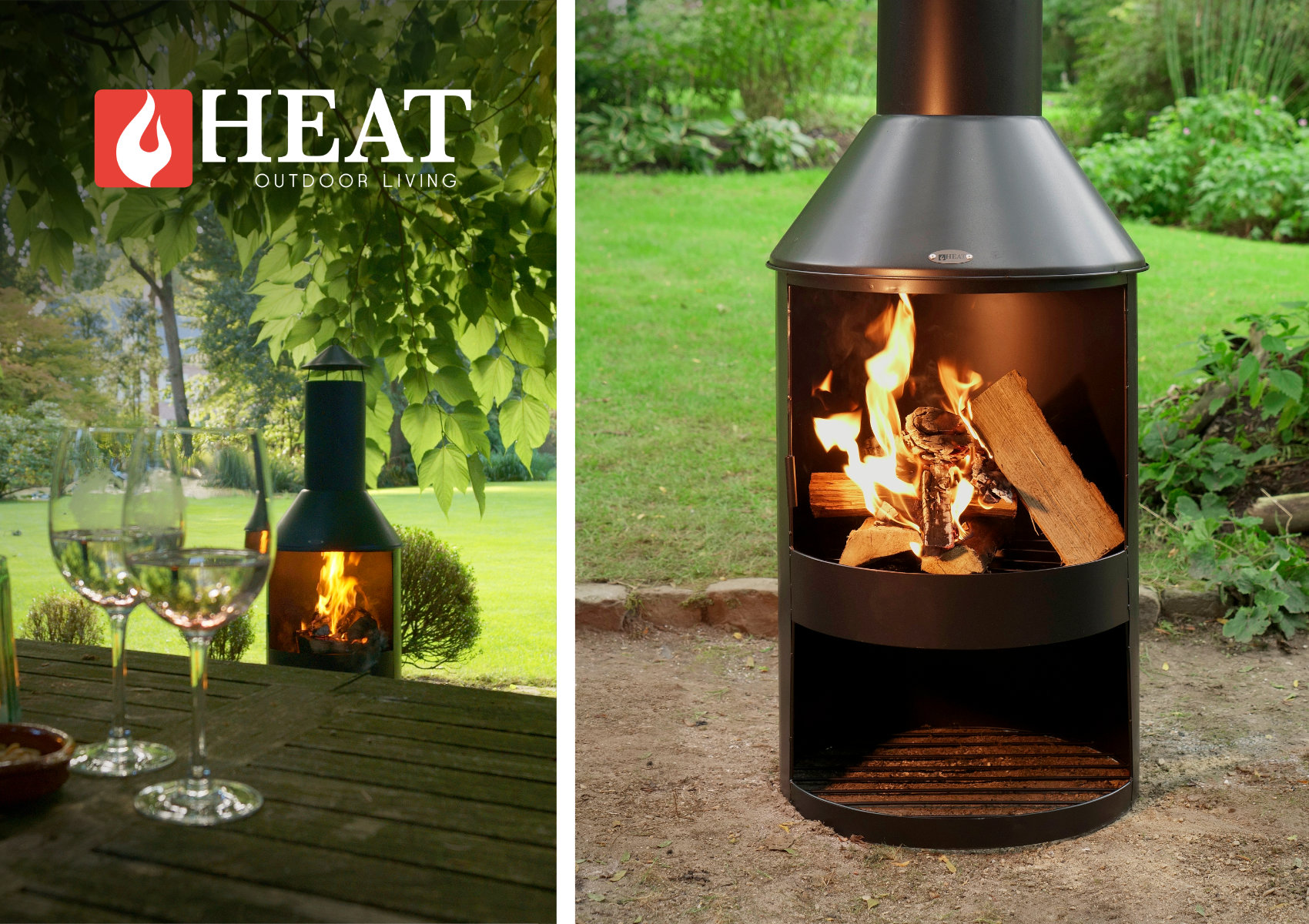 Садовий камін HEAT Outdoor Living Larvik у саду
