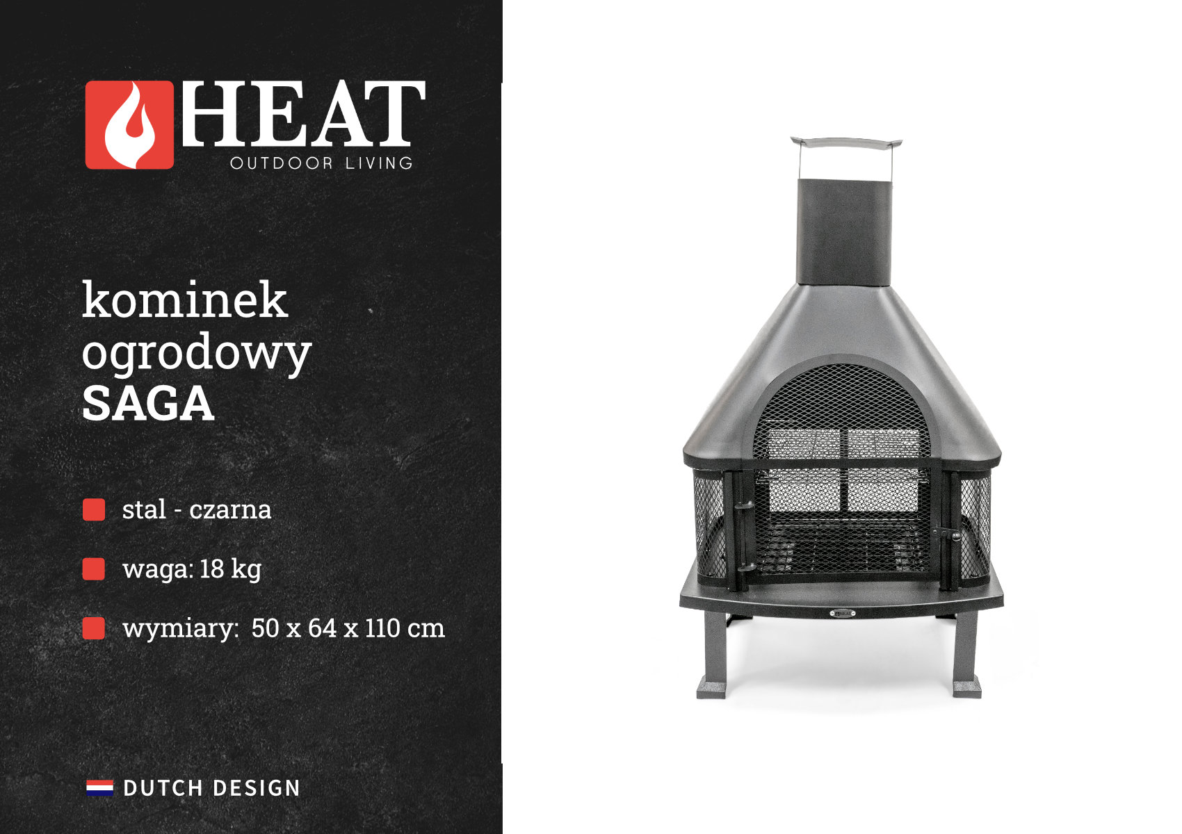 Іскрозахисна сітка та дверцята каміна HEAT Outdoor Living Saga
