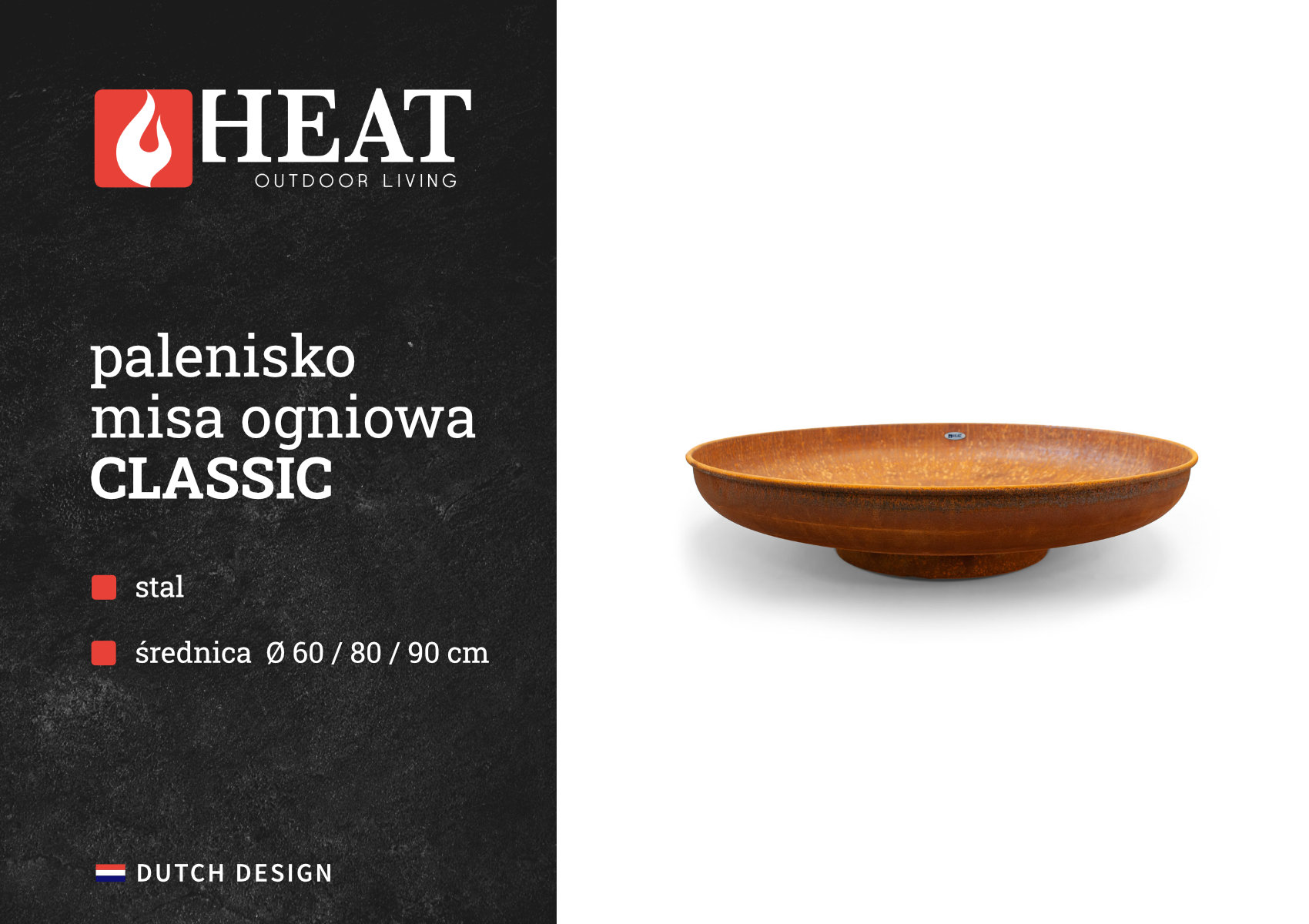 Кругла садова чаша для багаття HEAT Outdoor Living з дренажними отворами