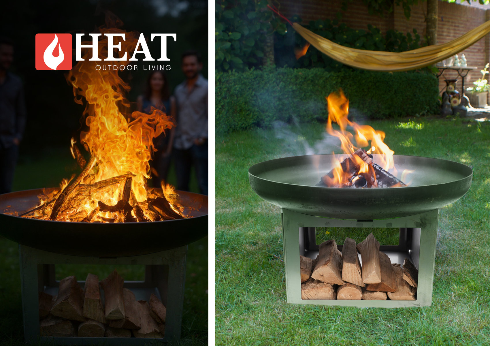 Садова чаша для багаття HEAT Outdoor Living 80 см у саду