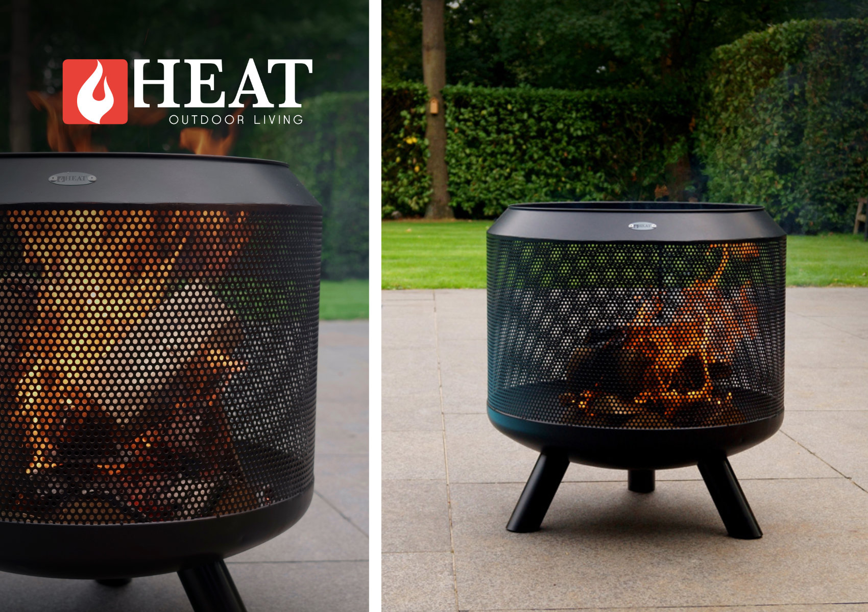 Кошик для багаття HEAT Outdoor Living Fire Drum у саду