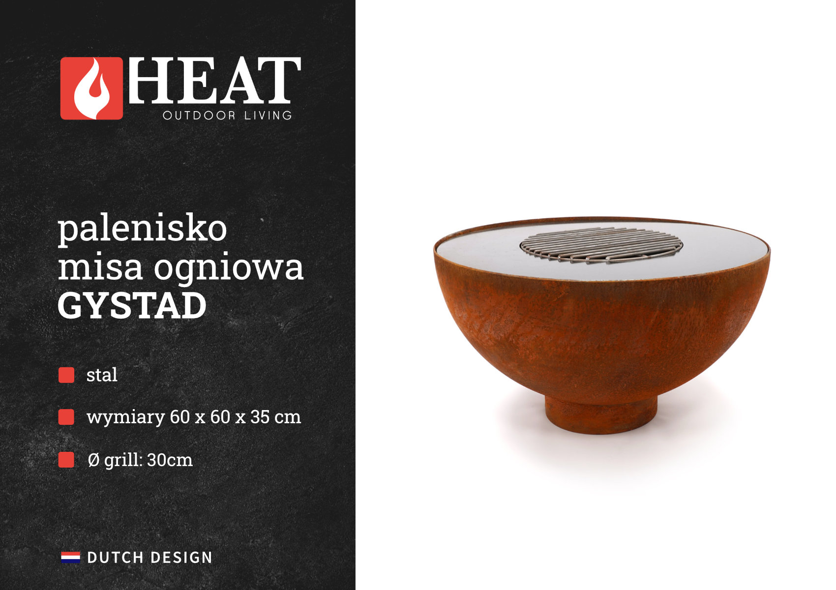 Планча та гриль решітка садової чаші HEAT Outdoor Living Gystad