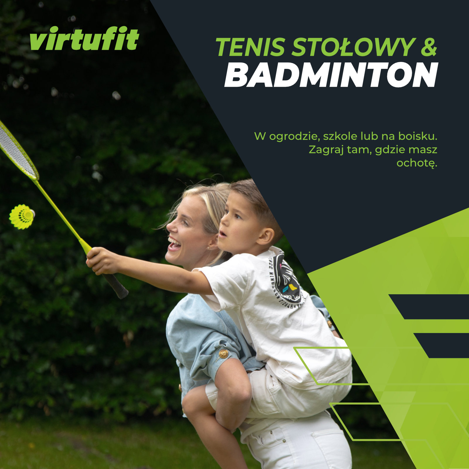 Портативний набір 2 в 1 для бадмінтону та тенісу VirtuFit