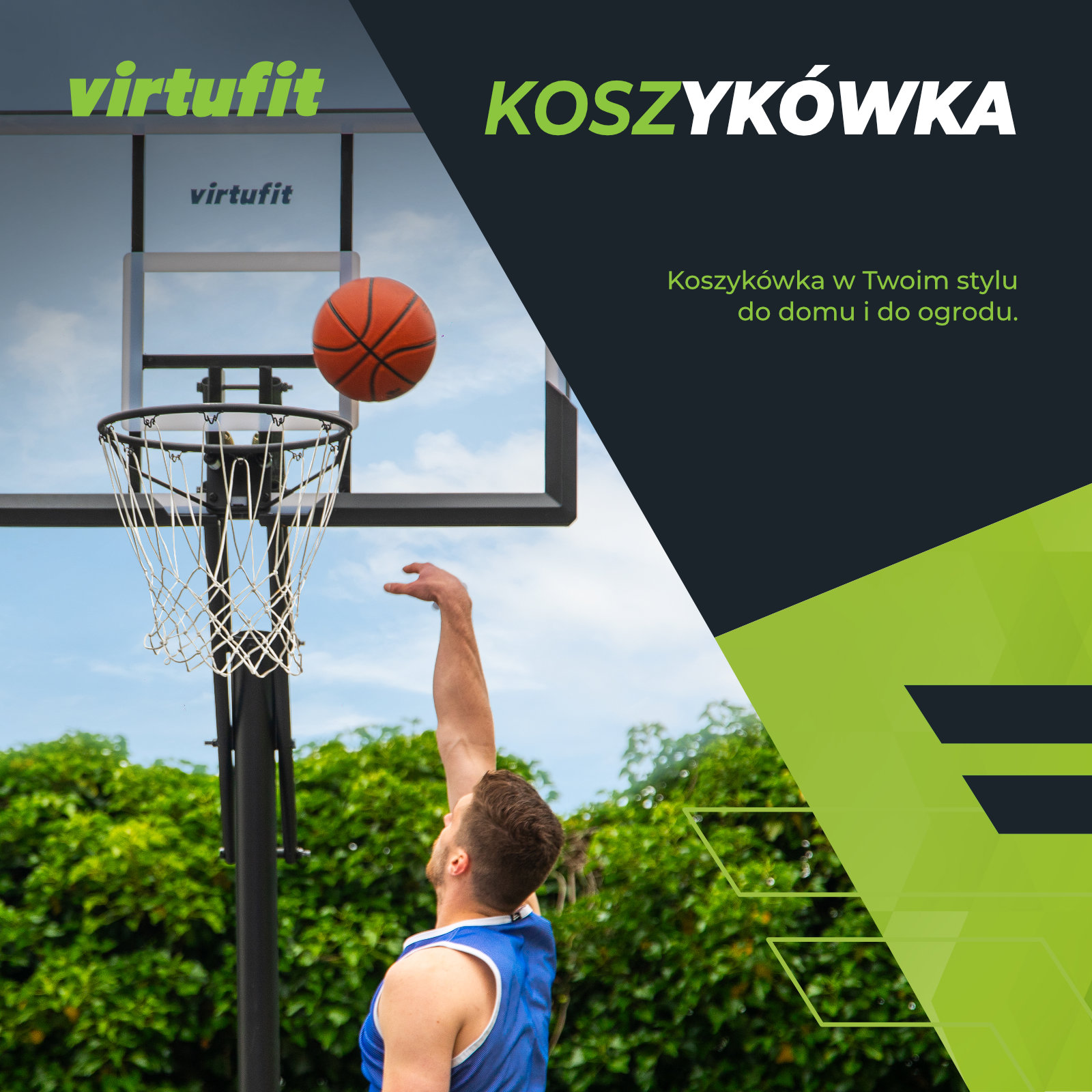 Регульована баскетбольна стійка VirtuFit 170–215 см