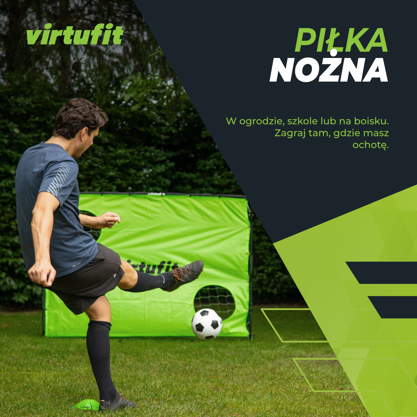 Футбольні ворота VirtuFit з тренувальною сіткою