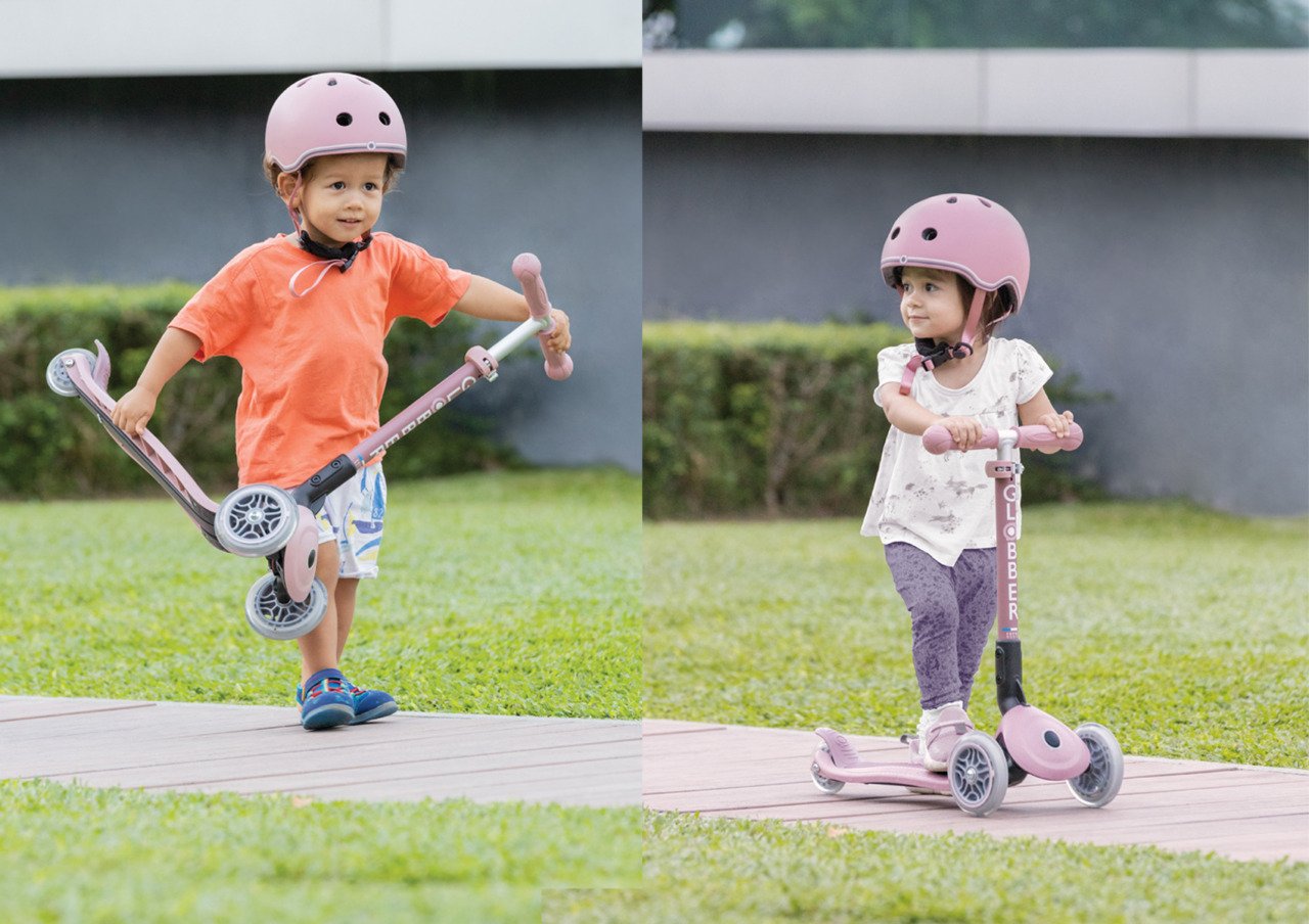Складаний самокат Globber Junior Foldable Lights Ecologic Coconut