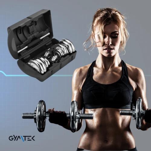 Набір хромованих гантелей Gymtek 20кг - для початківців і професіоналів Набір хромованих гантелей Gymtek 20кг - для початківців і професіоналів