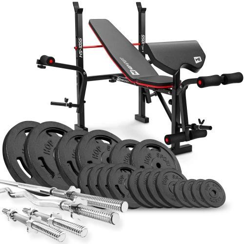 Основні характеристики набору STRONG 146кг з лавкою HS-1055