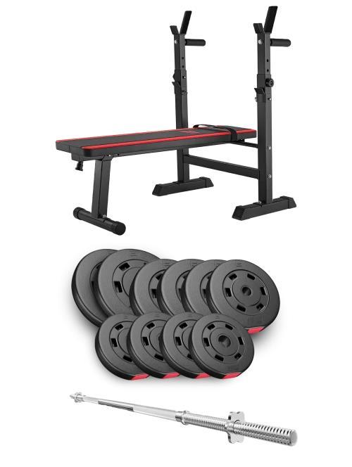Склад набору: Hop-Sport Premium 59кг з лавою HS-1080 та штангою