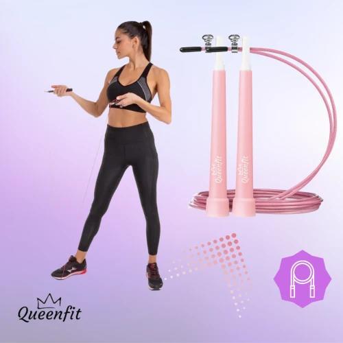 Зручні рукоятки скакалки Queenfit